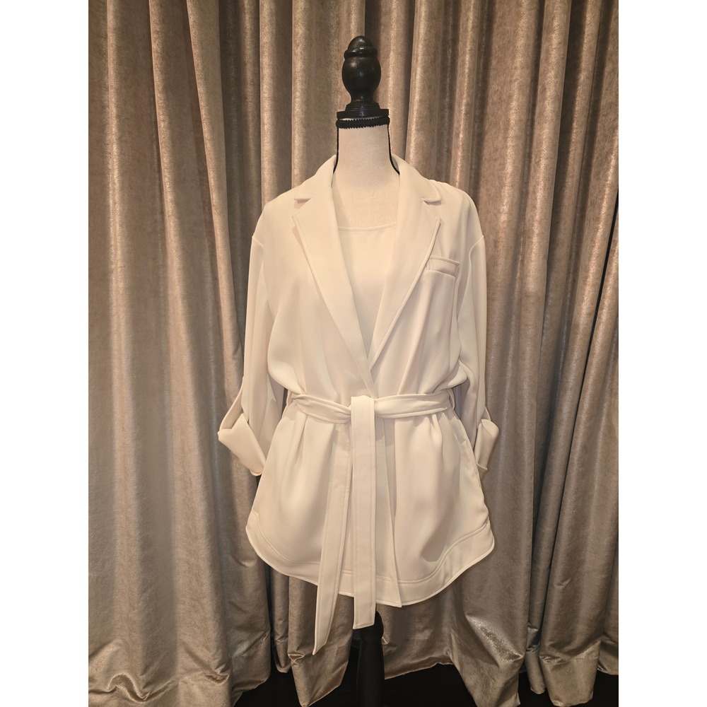 Capsule:W by Worth Women Cream Belted Jacket and Tank Top 2-Piece Set Size M/8